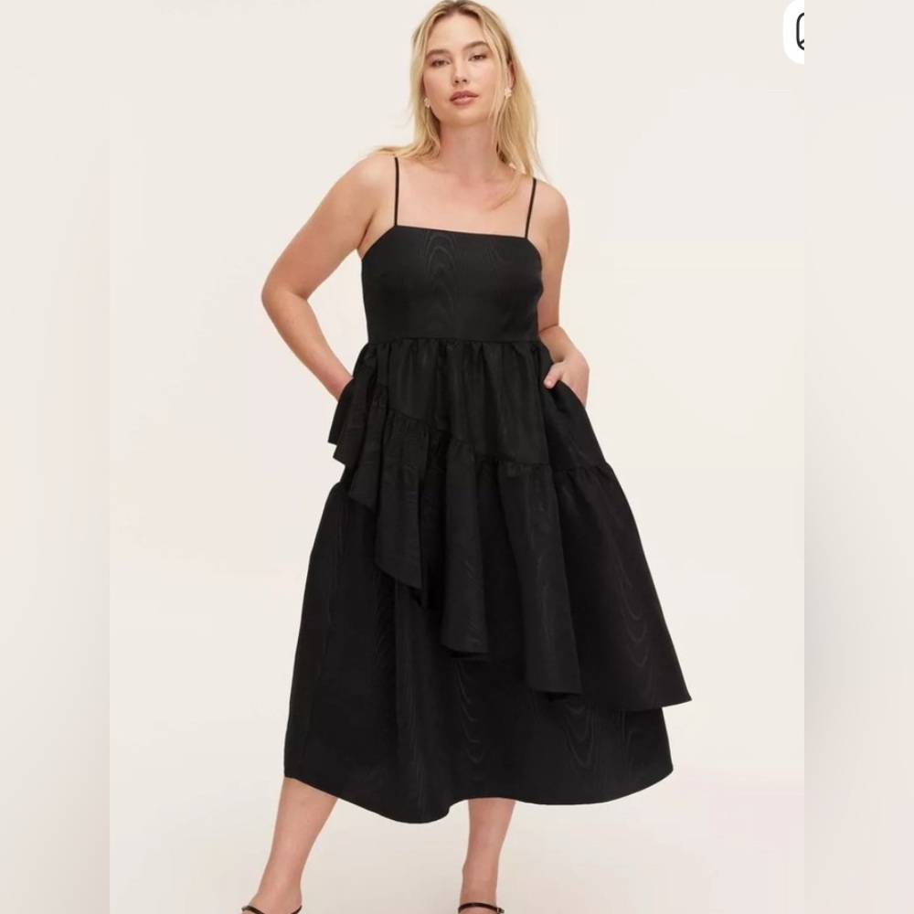 Kate Spade x Target Black Tiered Ruffle Midi Dress. NWOT. XS